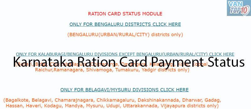 Karnataka Ration Card Payment Status