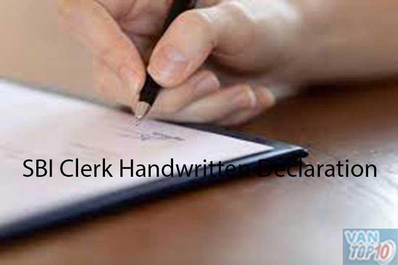 SBI Clerk Handwritten Declaration